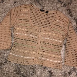 Moda tan crochet cardigan
